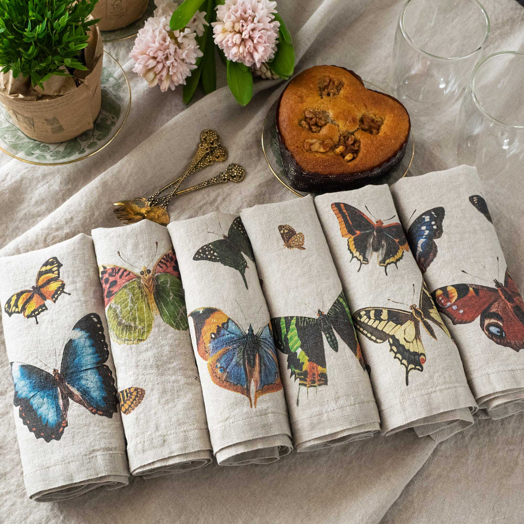 Set of 6 Flying Butterflies Napkins